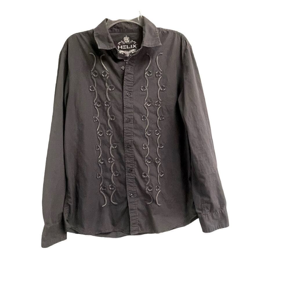 Helix Size XL Gray Button Down Western Style Shirt